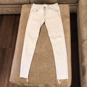 Light blue washed denim jeans skinny